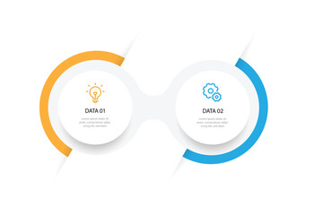 Modern design template infographic with 2 step process and with circle concept 