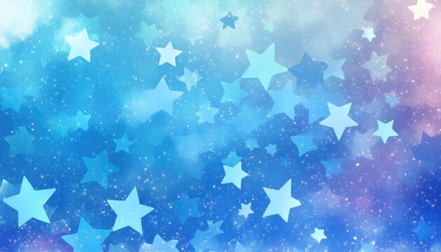 Light blue 2D cartoon texture featuring beautiful stars A colorful illustration with abstract gradient stars suitable for business promotion