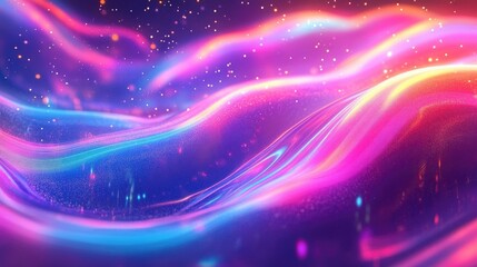 Fototapeta premium Neon wave abstract backdrop
