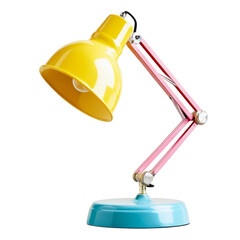 Modern colorful desk lamp isolated on white background. Element for workspace interior