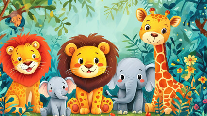 Fototapeta premium Diversity of Zoo Animals: Portraits of Wildlife from Around the World