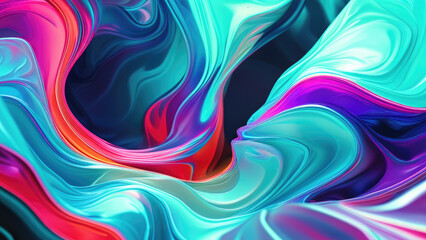 Fototapeta premium Futuristic Gradient with Electric Blue, Bright Teal, Neon Violet, and Chrome Silver