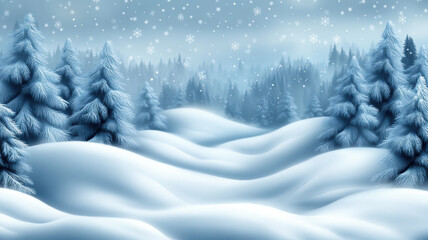 Fototapeta premium Blurry Forest and Snowy Foreground