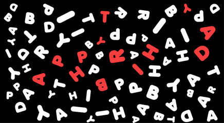birthday word Seamless pattern with words hello in different languages. © bydeziner