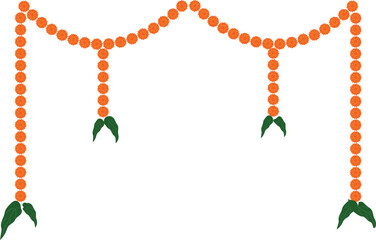 Festive Decorative Garland With Flower and Leaf