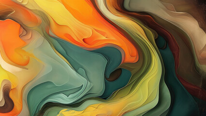 Nostalgic Gradient with Retro Colors: Mustard Yellow, Burnt Orange, Olive Green, and Deep Brown