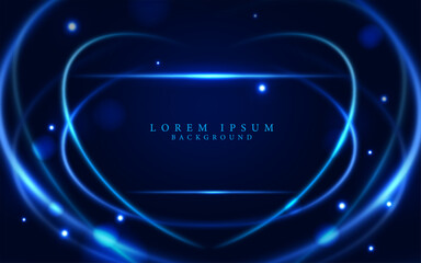 bright glowing curve blue lines decorative vector illustration  modern and creative digital luxury award banner,cover and card design element. 