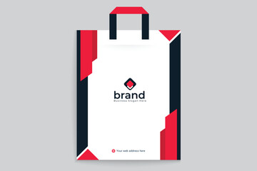 Red color shopping bag design