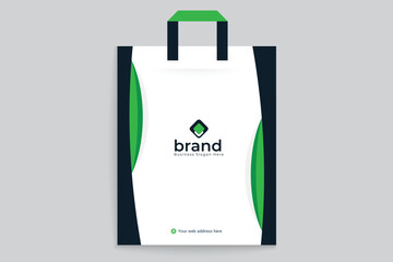 Green color shopping bag design