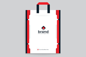 Red color shopping bag design