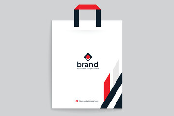 Red color shopping bag design