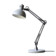 Transparent A white lamp with a white shade sits on a white table