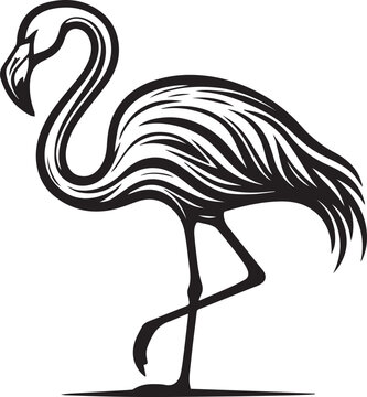 recommend clip art: flamingo line art vector