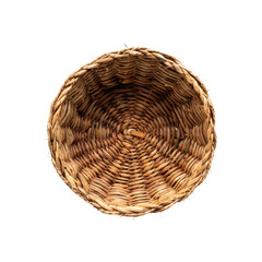 Fototapeta premium Transparent A basket made of straw is sitting on a white background
