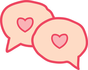 Romantic Speech Bubbles with Hearts for Love Communication