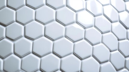 Fototapeta premium White Tiled Wall Close Up