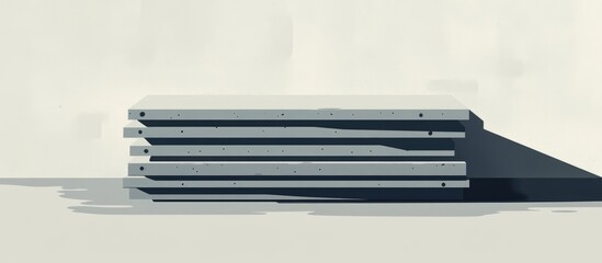 Large Stack Of Hollow Core Concrete Slabs For Construction