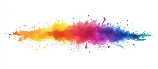 Obraz premium Colorful Rainbow Paint Splash Isolated On White Background