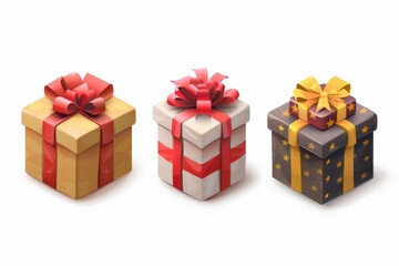 Obraz premium Gift box icon, giftbox, congratulation present with bow, shopping symbol, parcel sign, surprise box