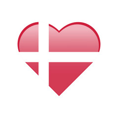 National flag of Denmark. Love icon flag vector illustration