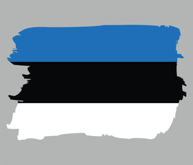National flag of Estonia. Brush stroke flag vector