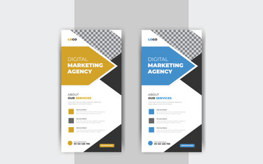 DL Flyer design Pink business template for dl flyer and Layout with modern circle photo and abstract background as well as Roll up banner