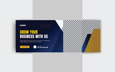 Modern digital business marketing promotion Facebook cover design template and marketing cover
