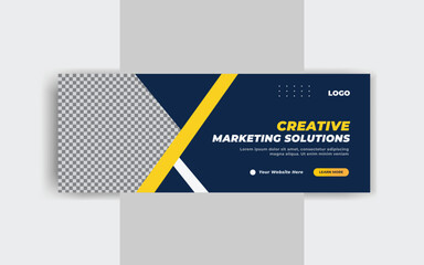 Modern digital business marketing promotion Facebook cover design template and marketing cover