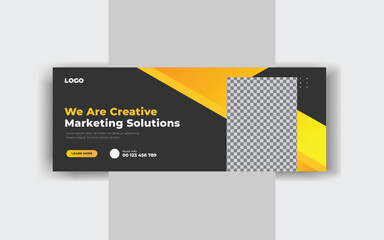 Modern digital business marketing promotion Facebook cover design template and marketing cover