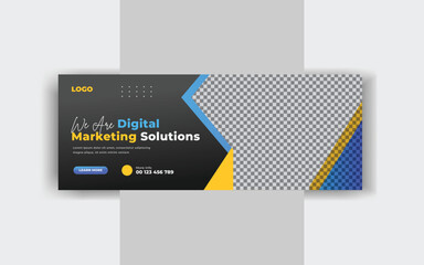 Modern digital business marketing promotion Facebook cover design template and marketing cover