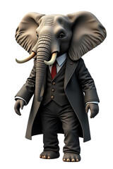funny Elephant Man on Isolated transparent background png. generated with AI