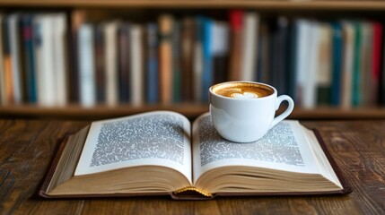 Naklejka premium Coffee and Book