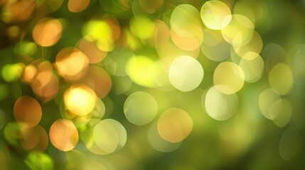 Obraz premium Abstract Green and Yellow Bokeh Lights, Blurred, Background, Photography , bokeh, nature