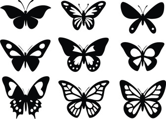 Different butterflies set. Vector illustration