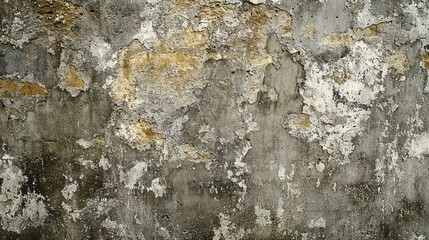 Weathered Concrete Wall Texture - Close Up, Cracked, Flaking, Grey, Yellow, White, texture