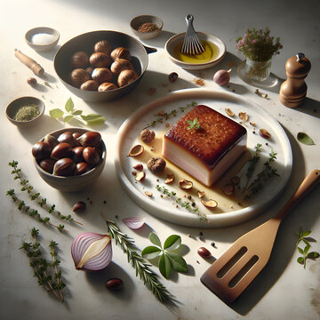 Arnad Montjovet Lard with Chestnuts on Marble Counter