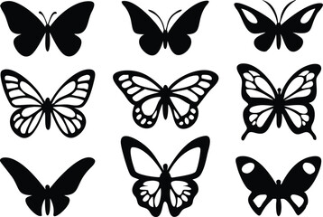 Different butterflies set. Vector illustration