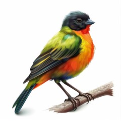 Obraz premium Bird icon isolated, color birds illustration, realistic style animal, popular bird species drawing on white