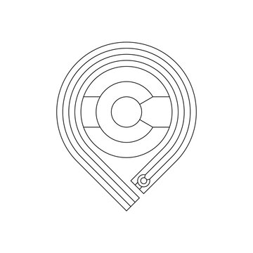 recommend clip art: colorado flag icon map pin outline. vector illustration isolated on white background
