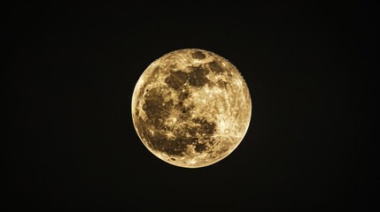 Obraz premium Full moon rising without stars on dark sky background