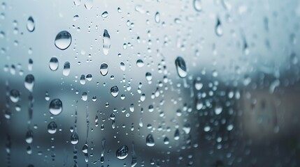 Stunning close up image of raindrops on a glass window capturing the beauty of nature with delicate water patterns creating a tranquil atmosphere