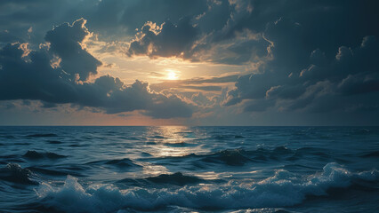 Vast Ocean and Dramatic Clouds: The Majestic Beauty of Nature