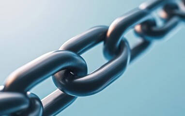 Backlink network, websites interconnected with chains, SEO strength, 3D illustration