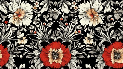 Fototapeta premium Elegant seamless pattern featuring abstract floral designs suitable for invitations cards prints gift wrap manufacturing textiles fabrics and wallpapers