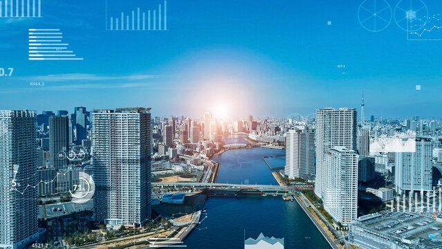 都市と統計データ　空撮