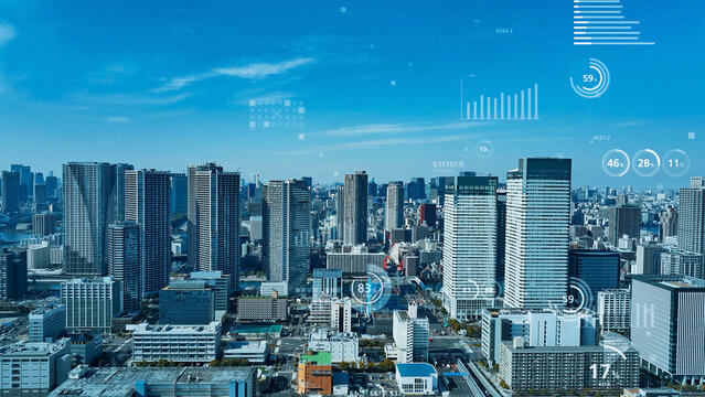 都市と統計データ　空撮