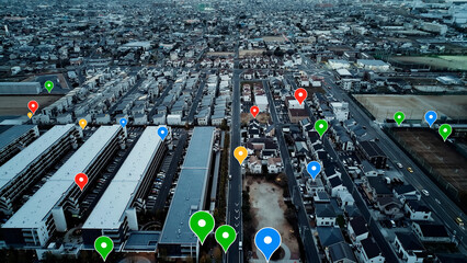 都市と位置情報　空撮