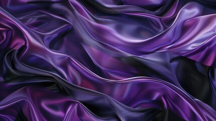 Obraz premium Closeup view of beautiful purple satin fabric with elegant waves