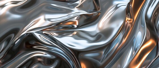 Sleek High-Resolution Wallpaper Featuring a Metallic Surface with Intricate Textures and Dynamic Light Reflections