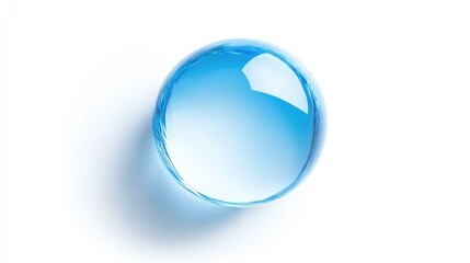 An abstract blue dot with soft, glowing edges, symbolizing the bright democratic future of the human race, floating on a white background